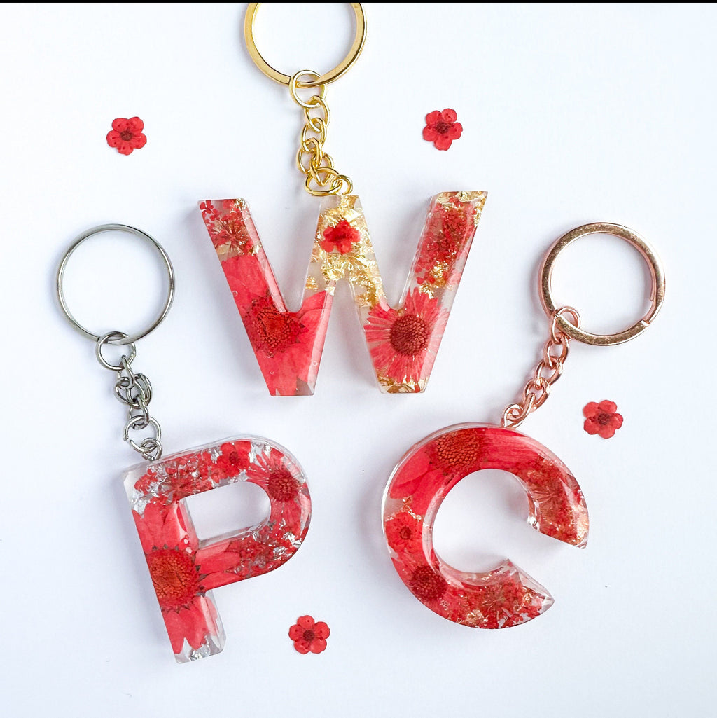 Resin letter keychain