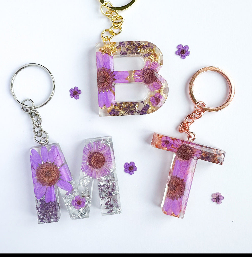 Resin letter keychain