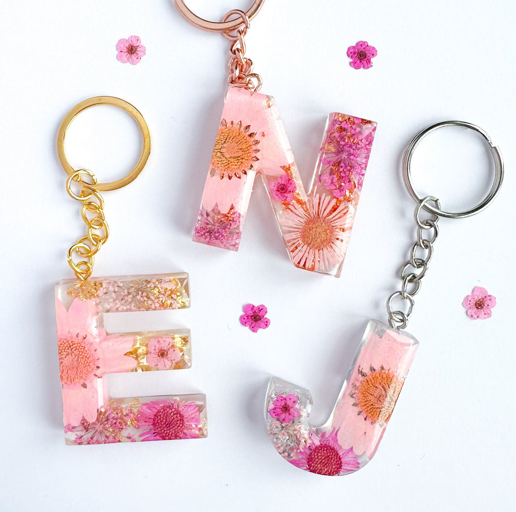 Resin letter keychain
